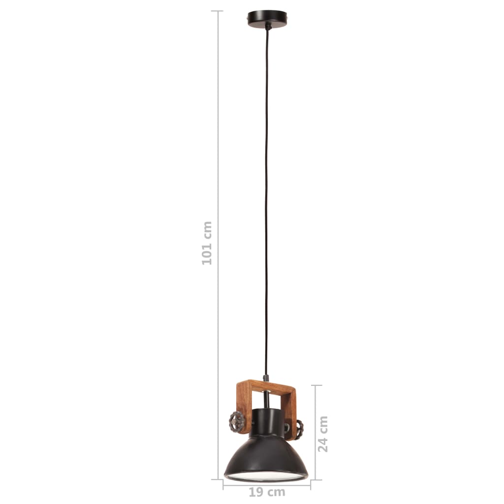 Industrijska viseća svjetiljka 25 W crna okrugla 19 cm E27