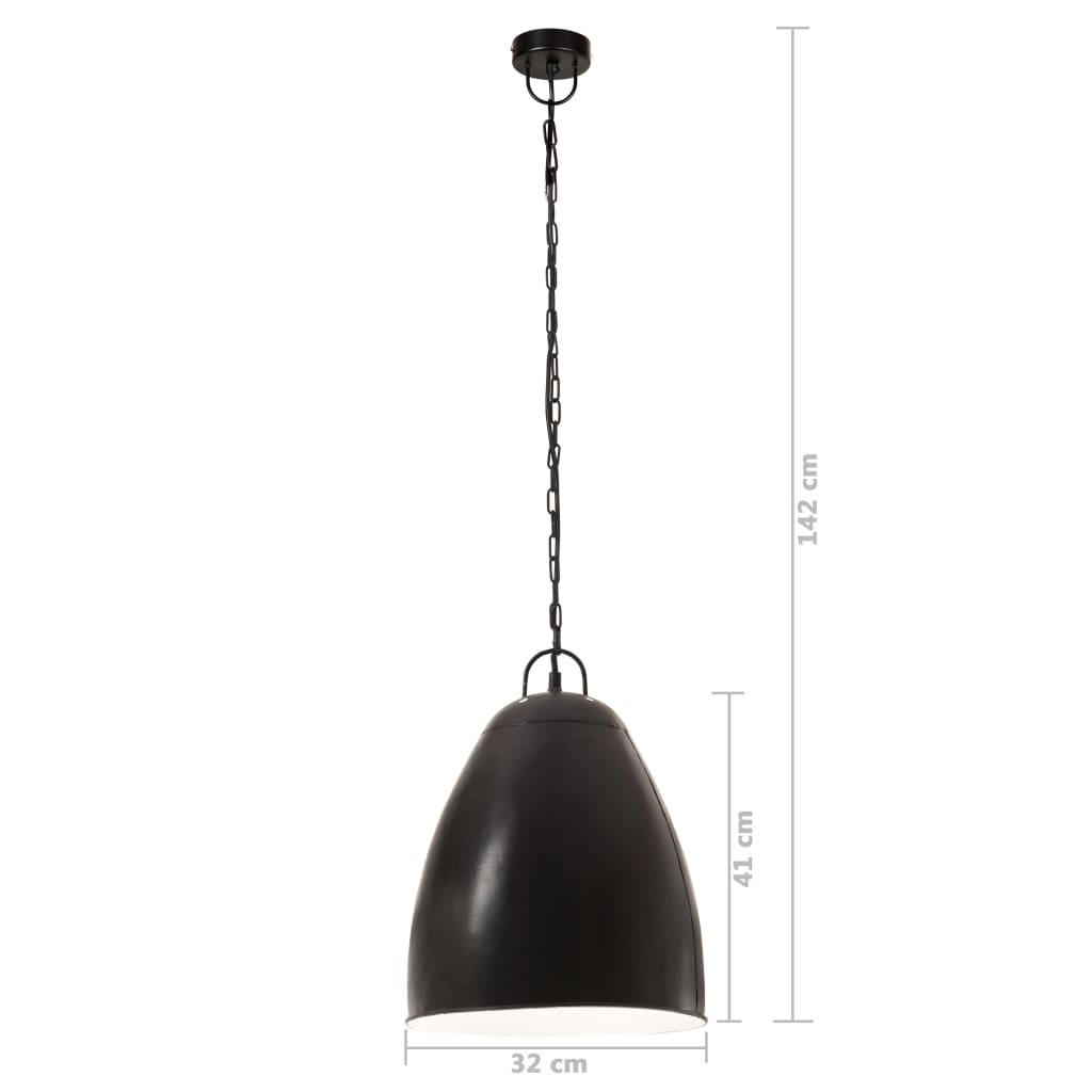 Industrijska viseća svjetiljka 25 W crna okrugla 32 cm E27
