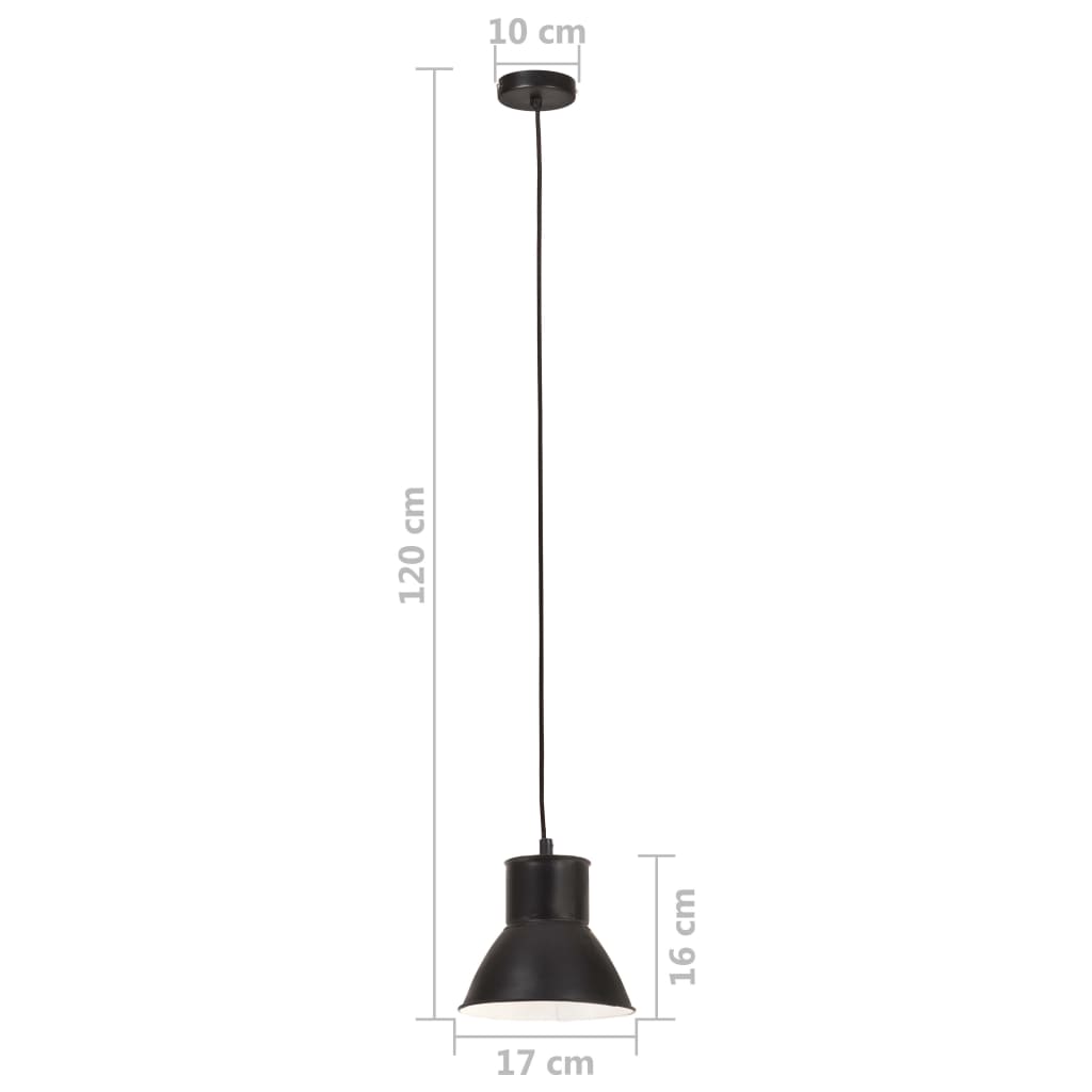 Viseća svjetiljka 25 W crna okrugla 17 cm E27