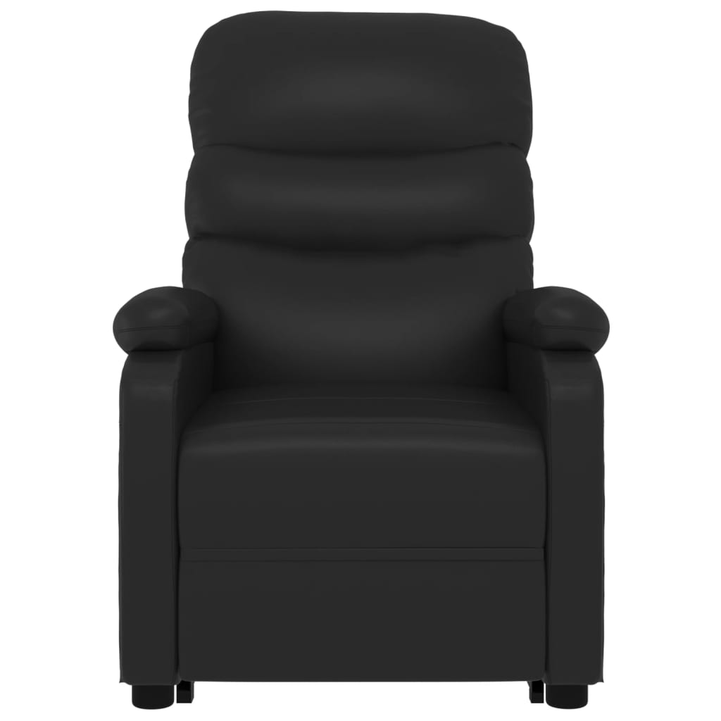 Fotelja na podizanje od umjetne kože crna