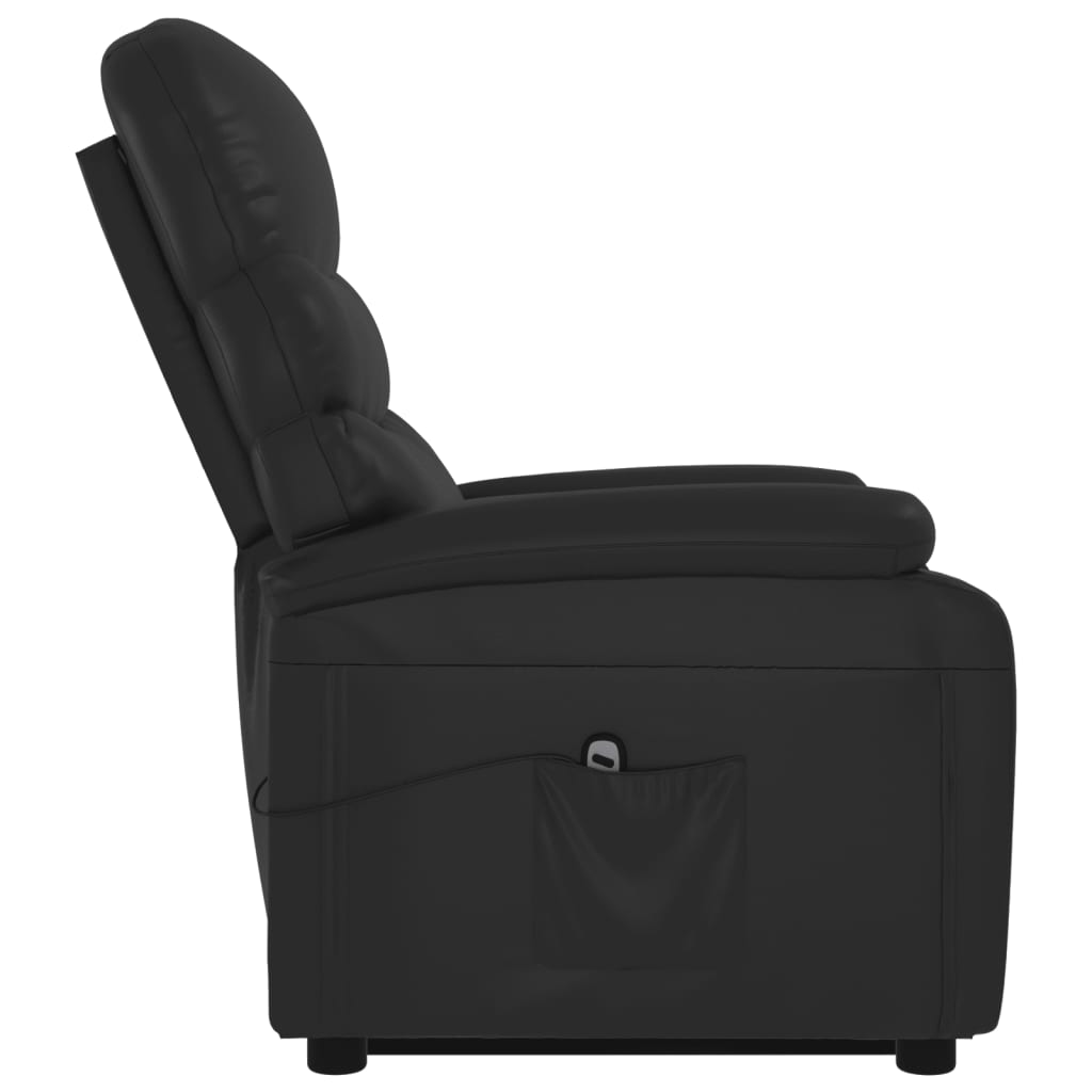 Fotelja na podizanje od umjetne kože crna
