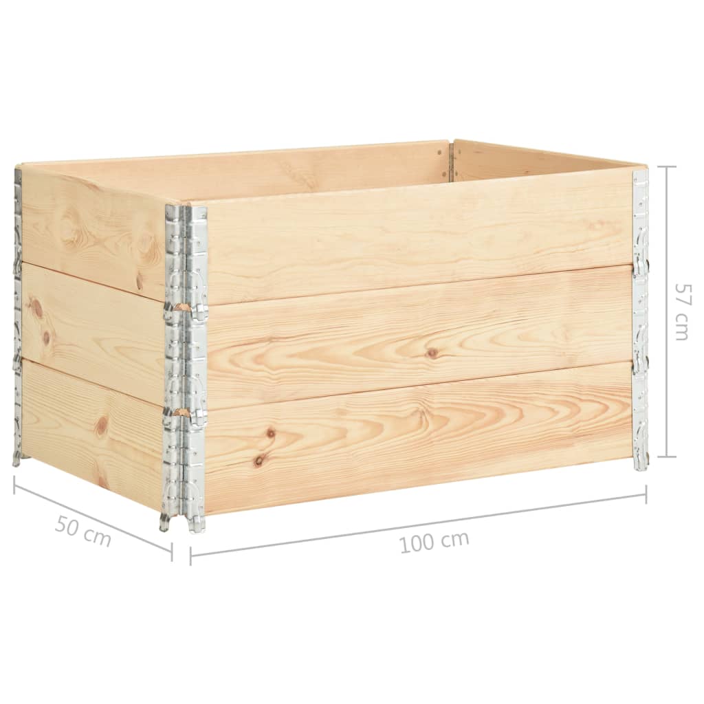 Povišene gredice 3 kom 50 x 100 cm od masivne borovine