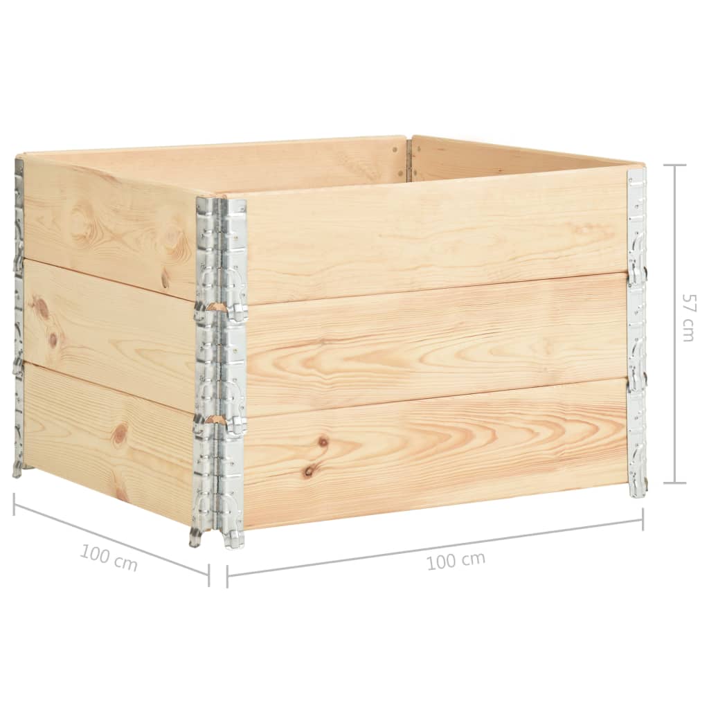 Povišene gredice 3 kom 100 x 100 cm od masivne borovine