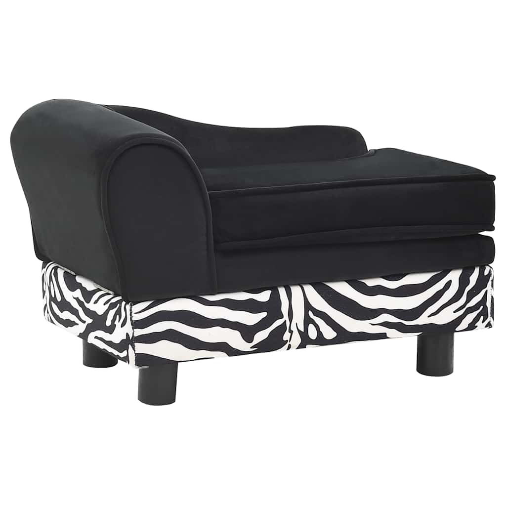 Sofa za pse crna 57 x 34 x 36 cm plišana