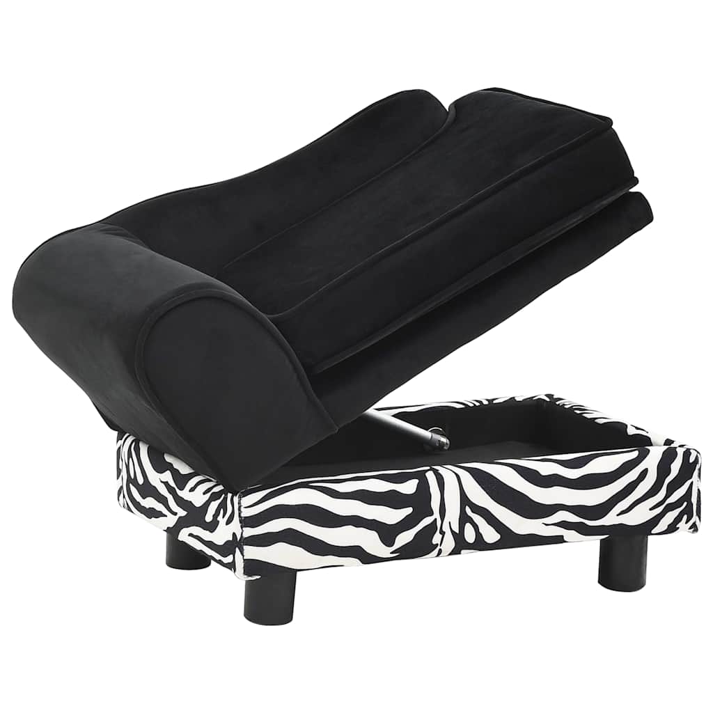 Sofa za pse crna 57 x 34 x 36 cm plišana