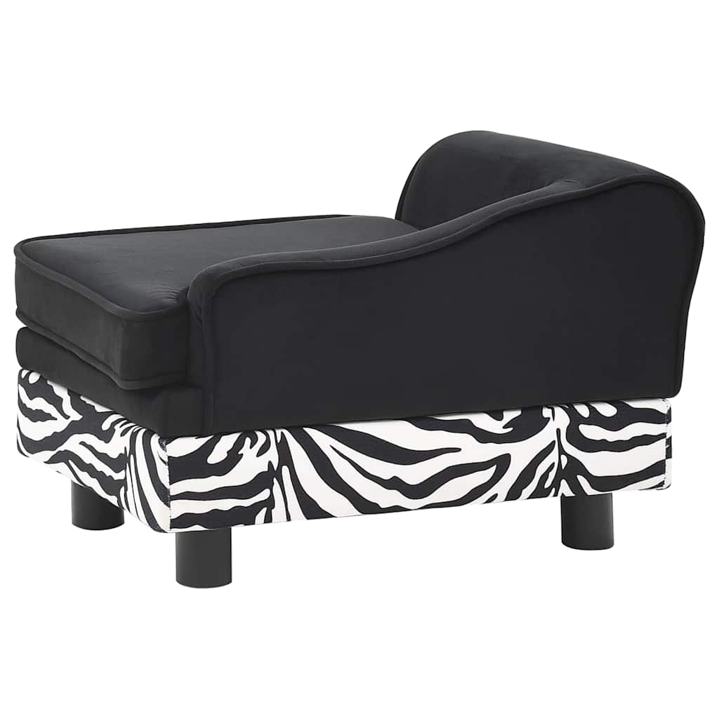 Sofa za pse crna 57 x 34 x 36 cm plišana