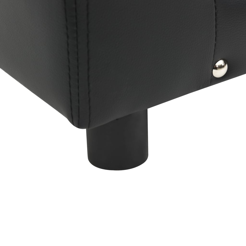 Sofa za pse crna 81 x 43 x 31 cm od pliša i umjetne kože