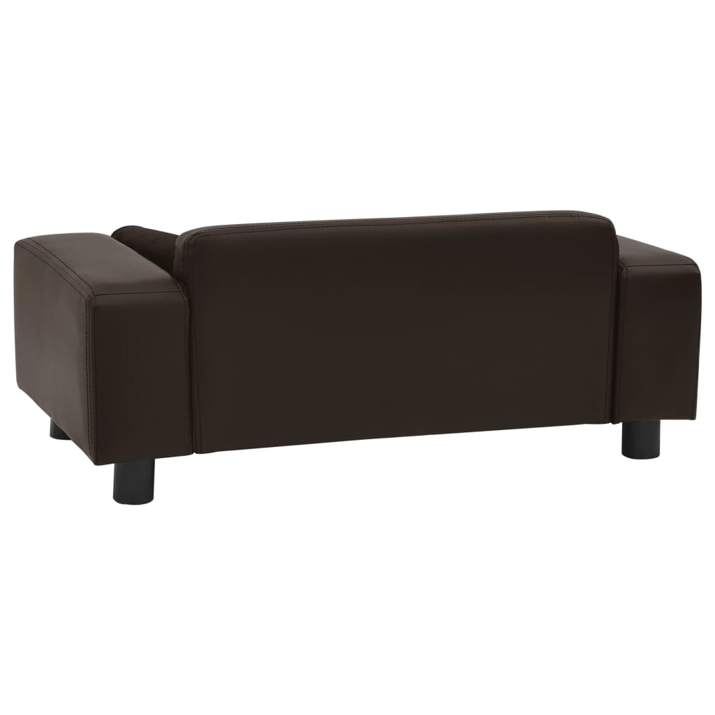 Sofa za pse smeđa 81 x 43 x 31 cm od pliša i umjetne kože