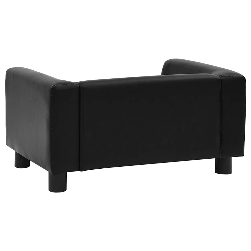 Sofa za pse crna 60 x 43 x 30 cm od pliša i umjetne kože
