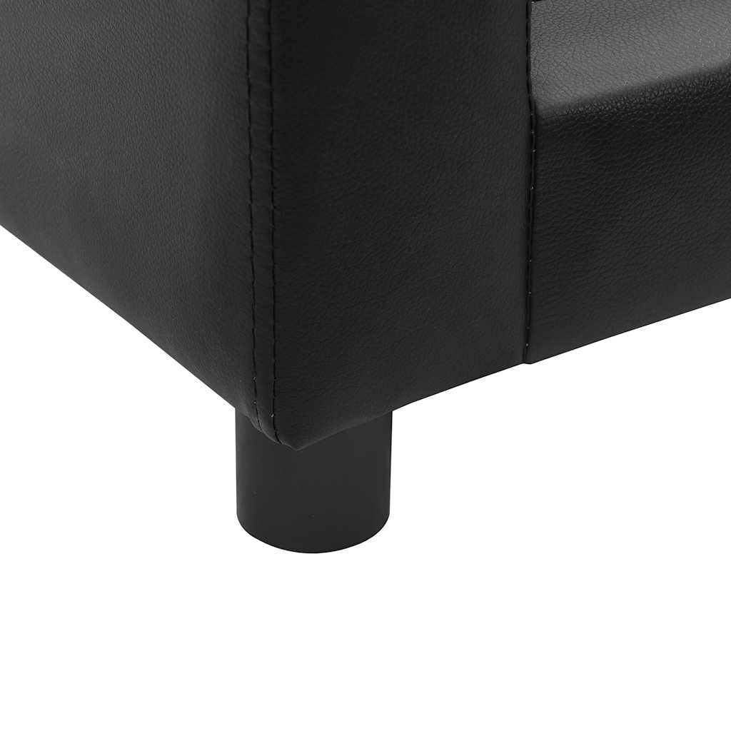 Sofa za pse crna 60 x 43 x 30 cm od pliša i umjetne kože