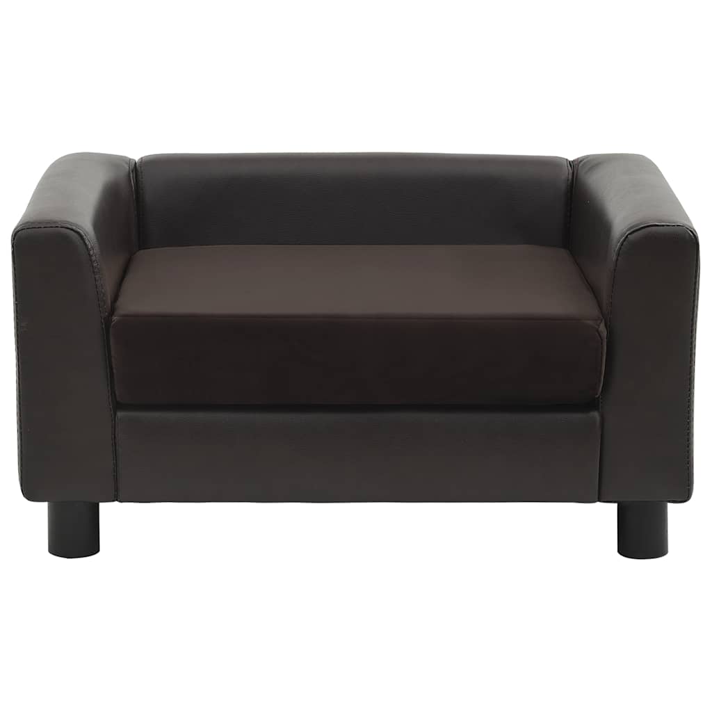 Sofa za pse smeđa 60 x 43 x 30 cm od pliša i umjetne kože