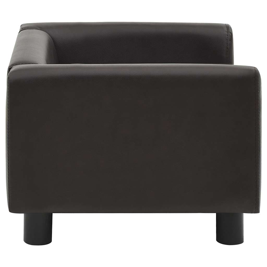 Sofa za pse smeđa 60 x 43 x 30 cm od pliša i umjetne kože