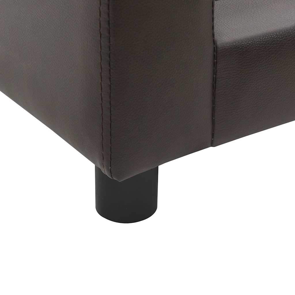 Sofa za pse smeđa 60 x 43 x 30 cm od pliša i umjetne kože