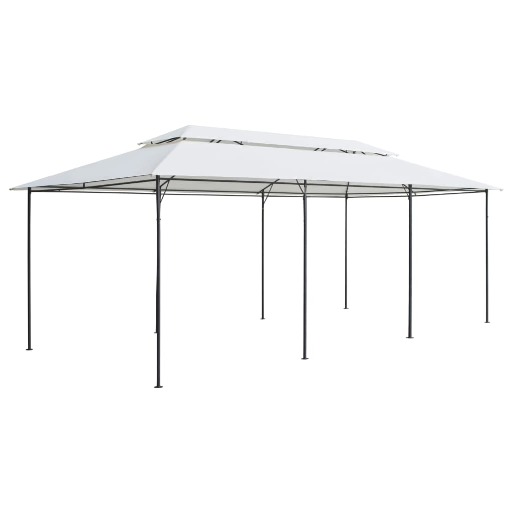 Sjenica sa zastorima 600 x 298 x 270 cm bijela 180 g/m²