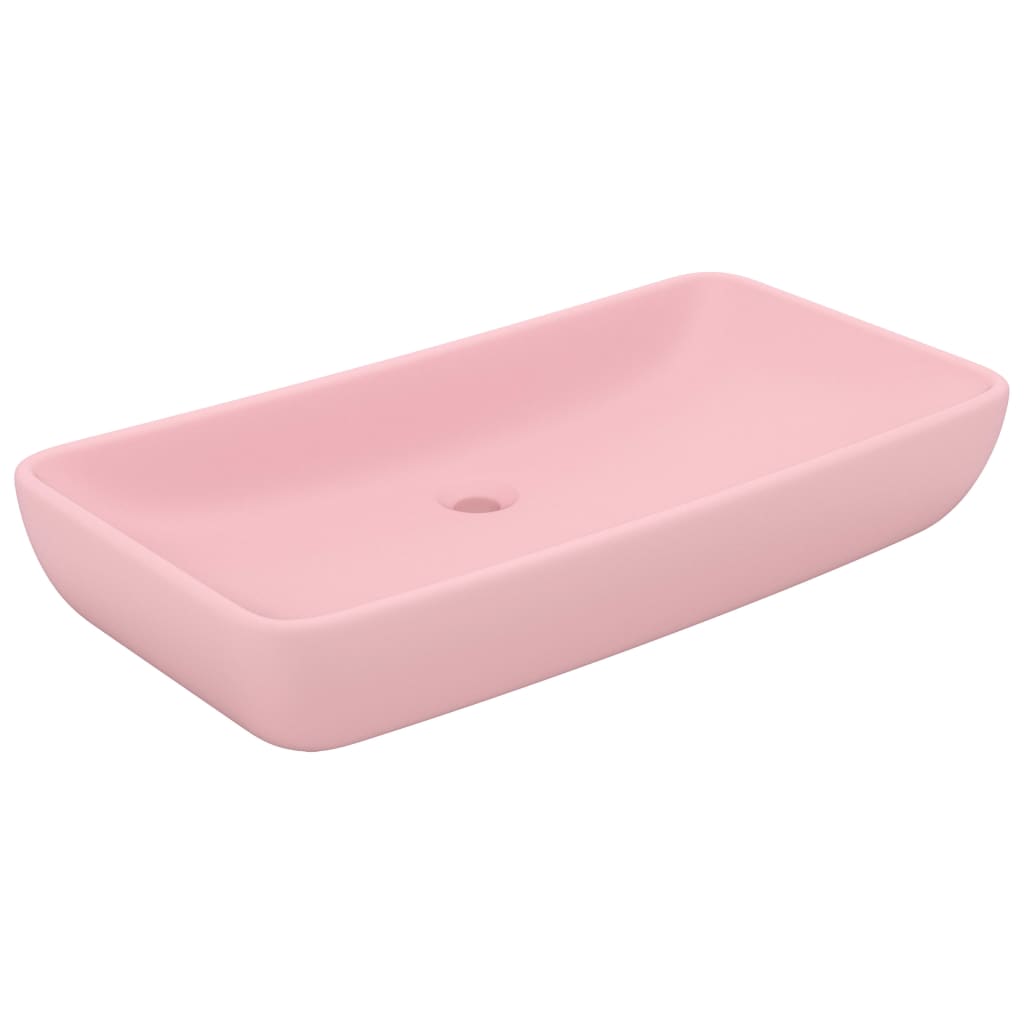 Luksuzni pravokutni umivaonik mat ružičasti 71x38 cm keramički