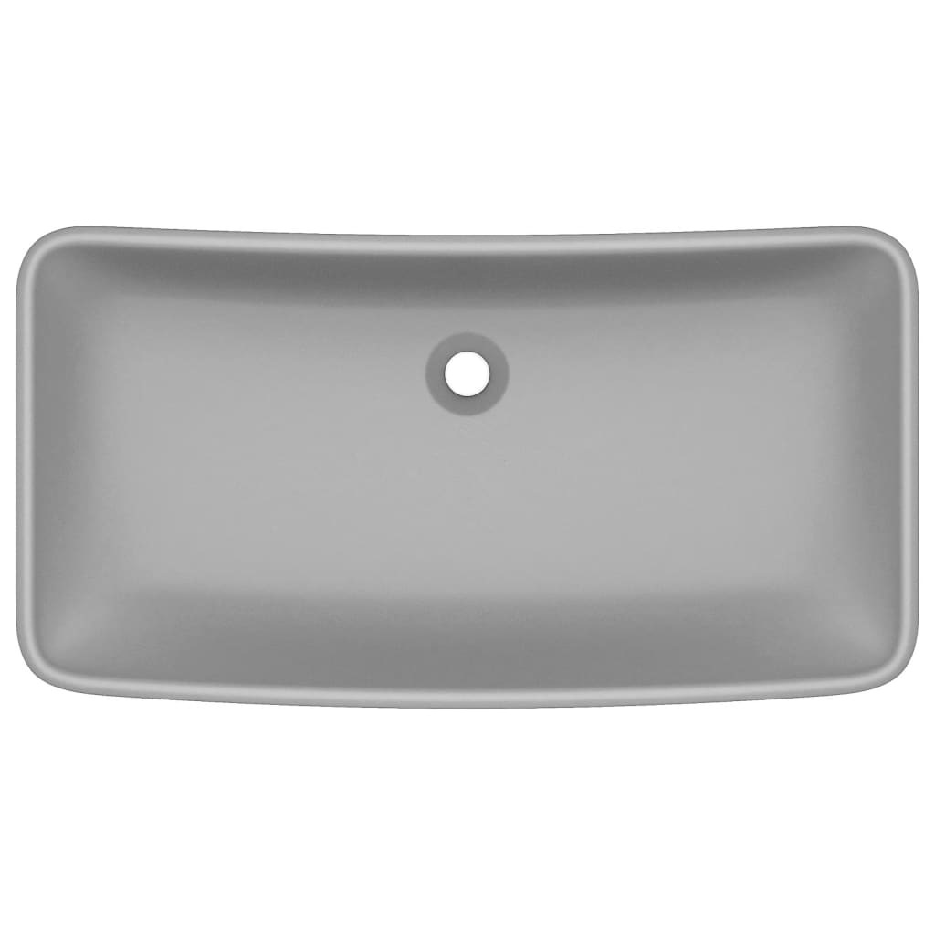 Luksuzni pravokutni umivaonik mat svjetlosivi 71x38 cm keramički
