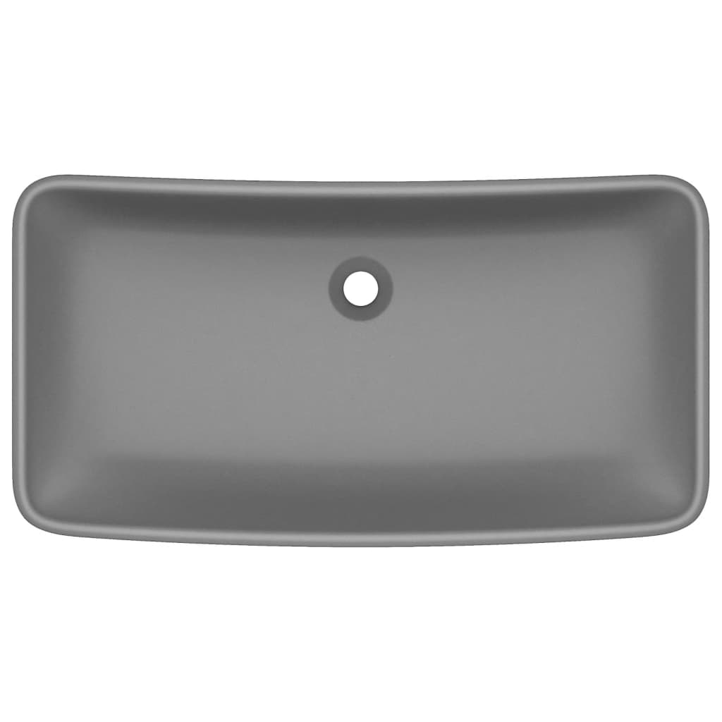 Luksuzni pravokutni umivaonik mat tamnosivi 71x38 cm keramički