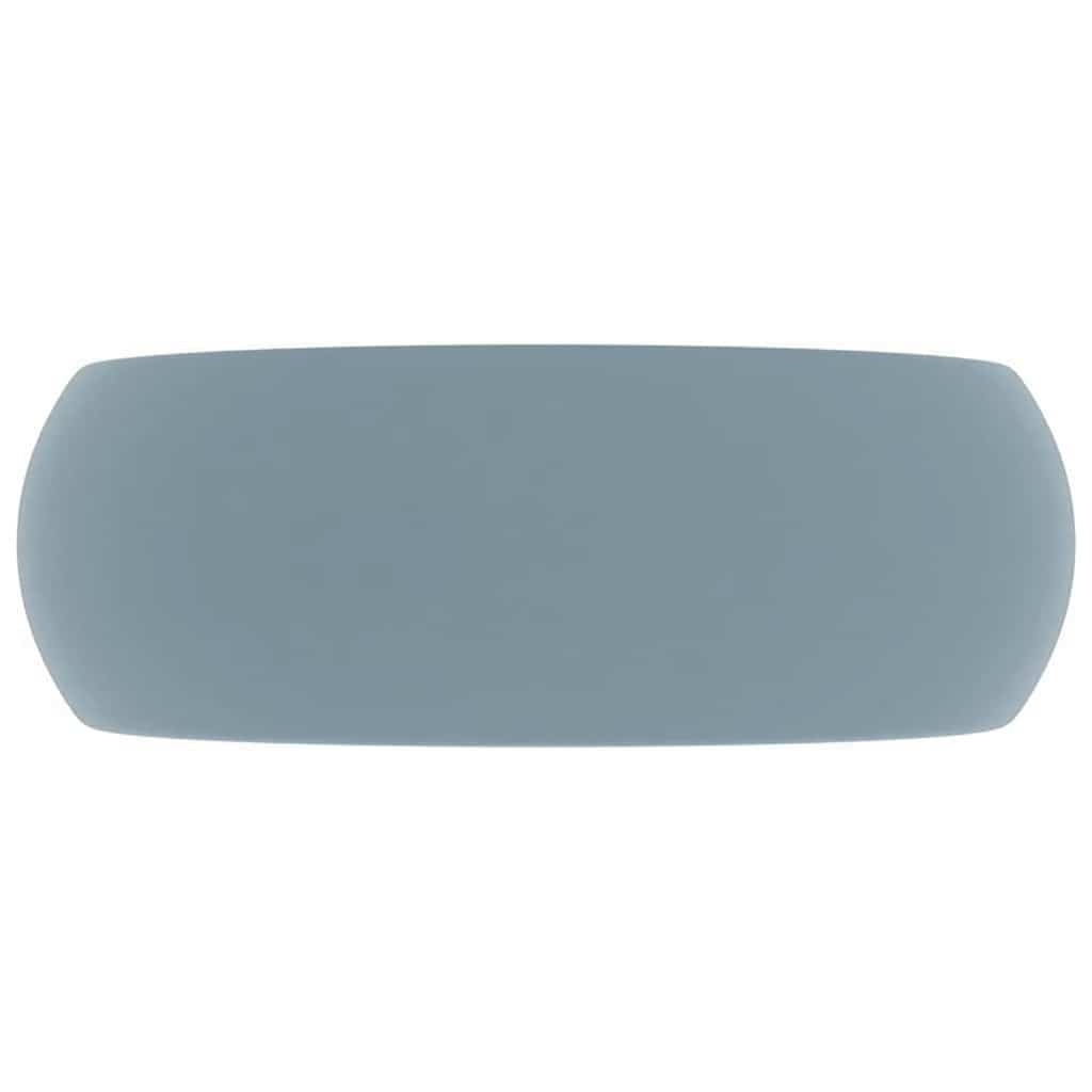 Luksuzni okrugli umivaonik mat svjetloplavi 40x15 cm keramički