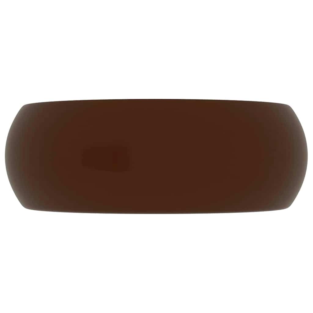 Luksuzni okrugli umivaonik mat tamnosmeđi 40 x 15 cm keramički