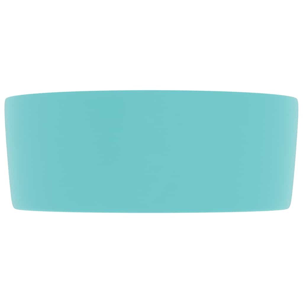 Luksuzni okrugli umivaonik mat svjetlozeleni 40x15 cm keramički