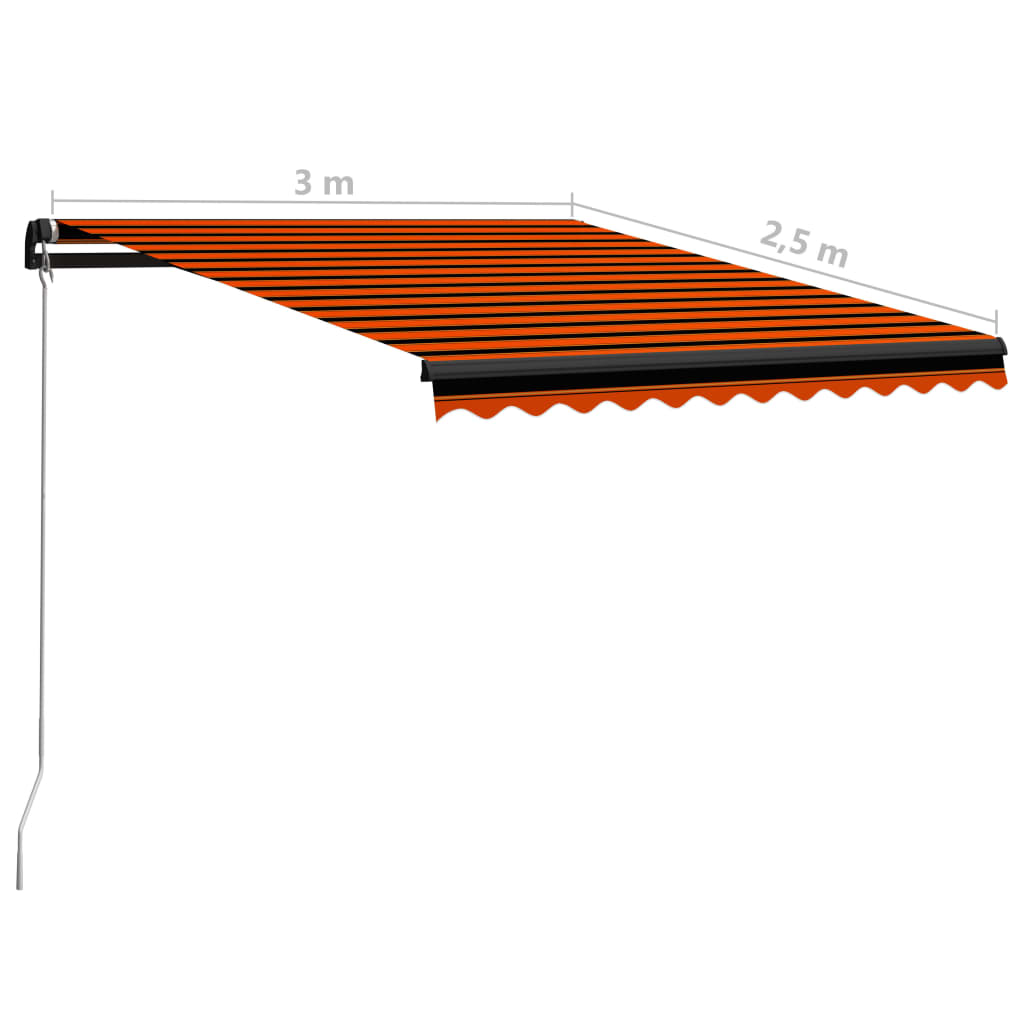 Tenda na ručno uvlačenje 300 x 250 cm narančasto-smeđa