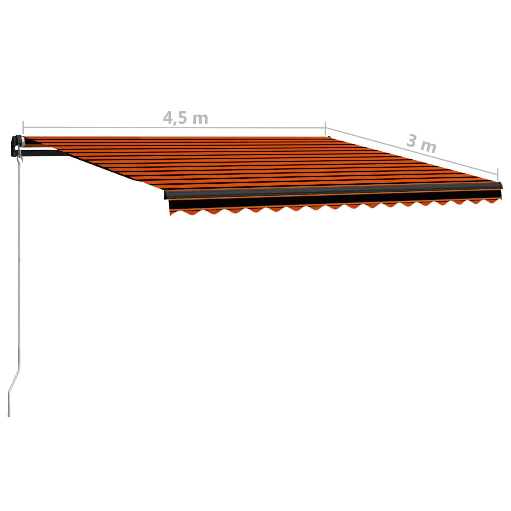 Tenda na ručno uvlačenje 450 x 300 cm narančasto-smeđa