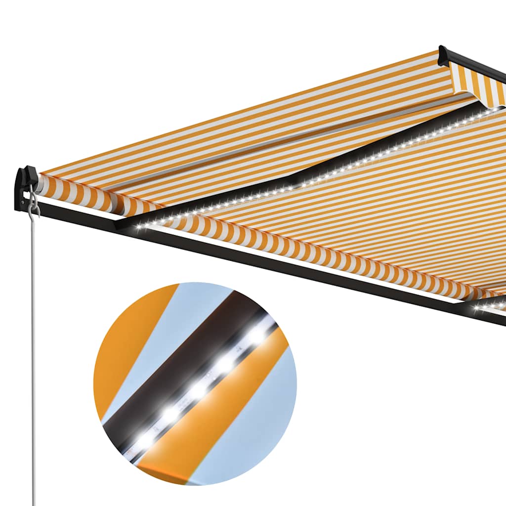 Tenda na ručno uvlačenje s LED svjetlima 300x250 cm žuto-bijela