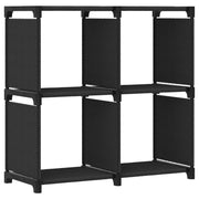 Police za izlaganje s 4 kocke od tkanine 69 x 30 x 72,5 cm crne