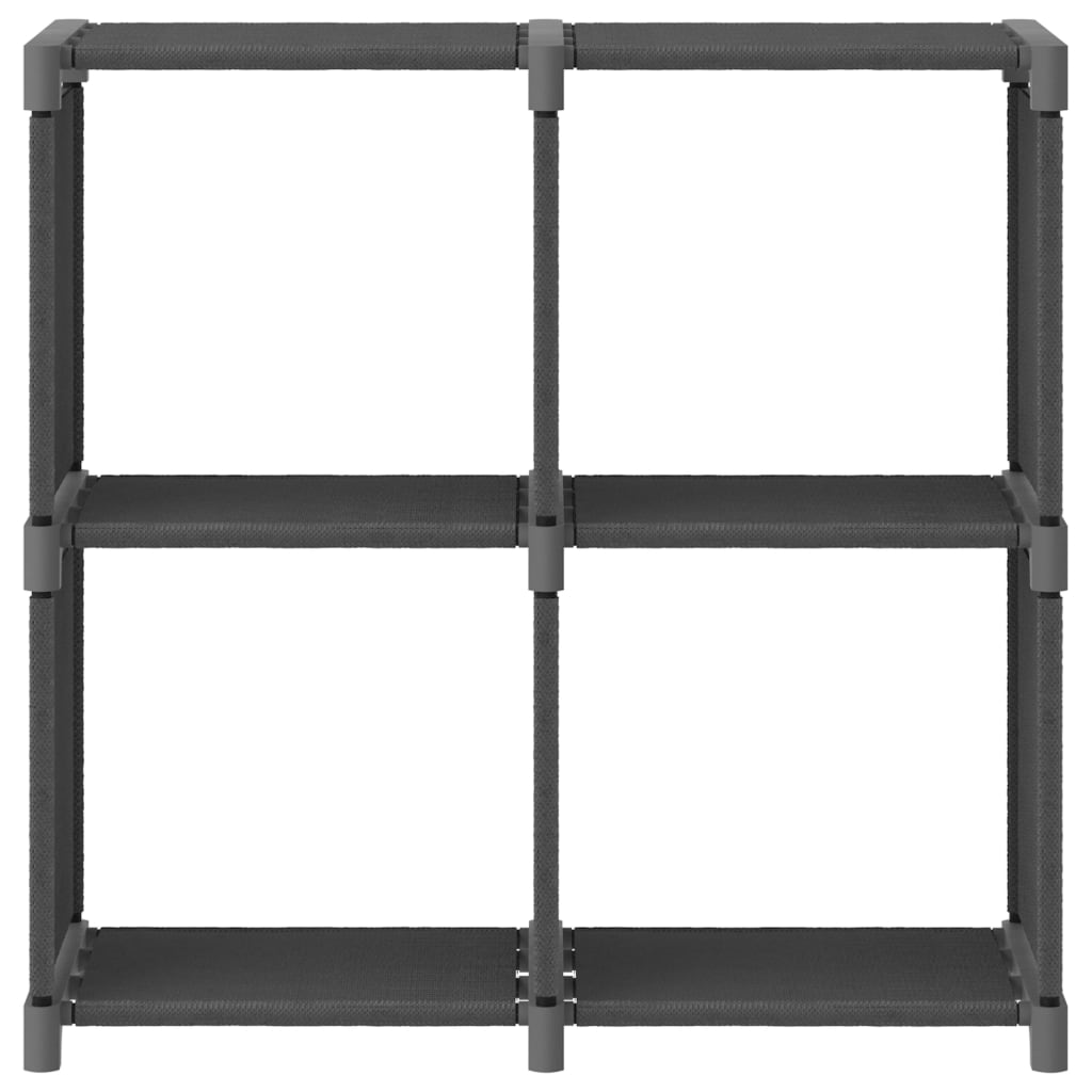 Police za izlaganje s 4 kocke sive 69 x 30 x 72,5 cm od tkanine