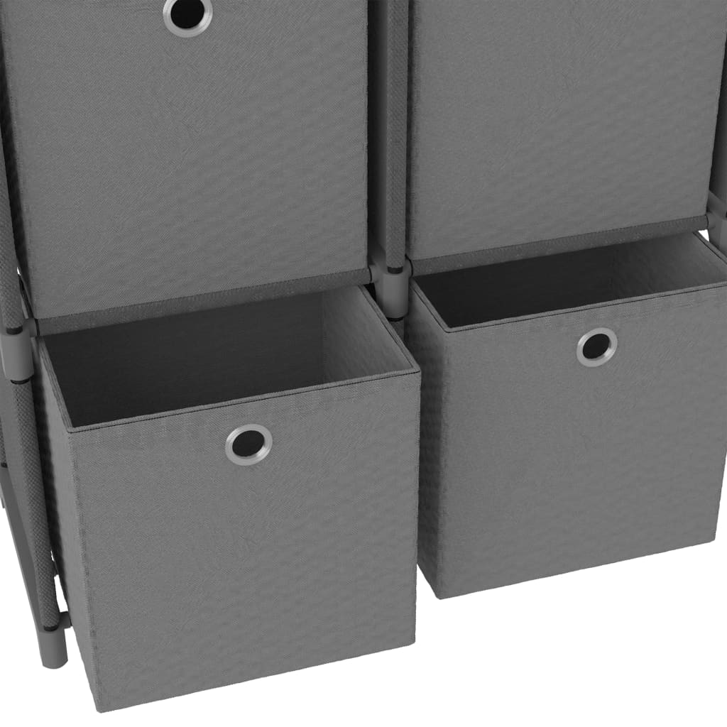 Police za izlaganje s 4 kutije sive 69x30x72,5 cm od tkanine