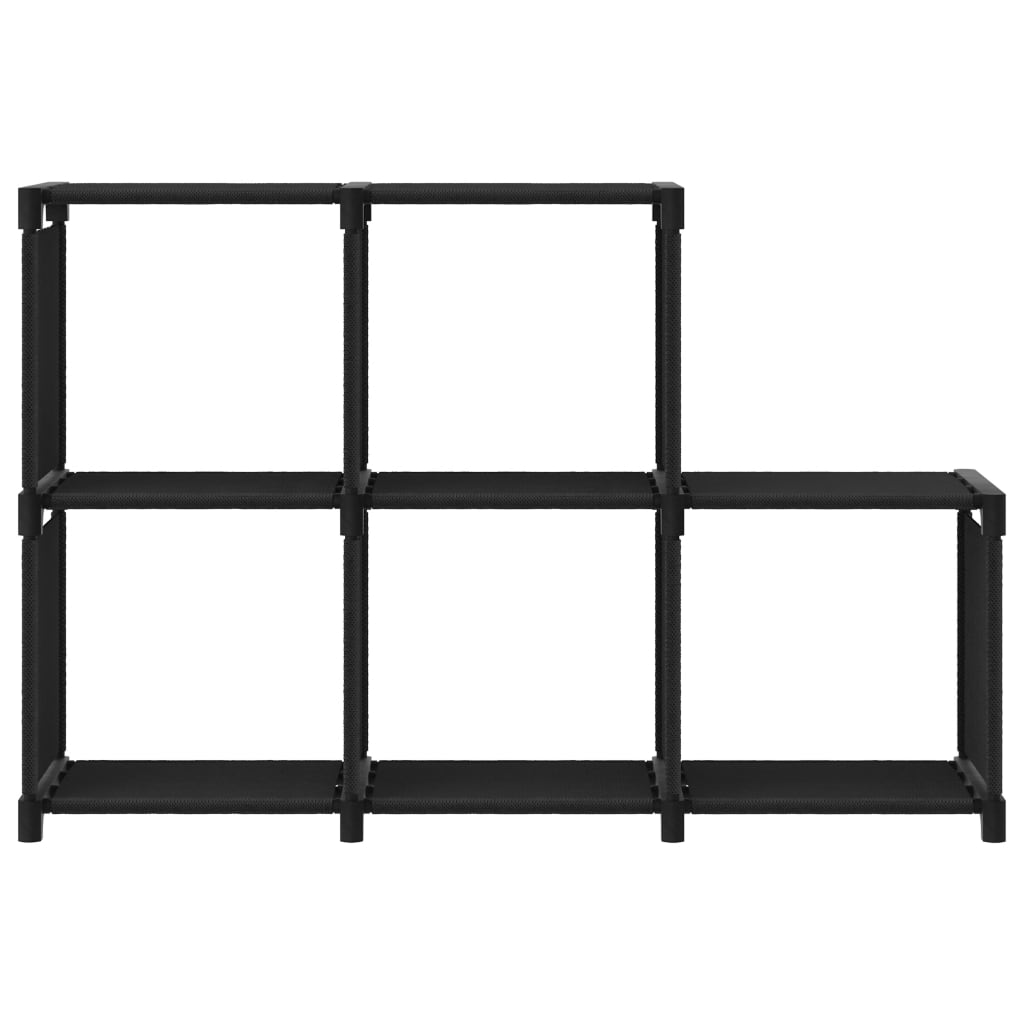 Police za izlaganje s 5 kocki od tkanine 103x30x72,5 cm crne