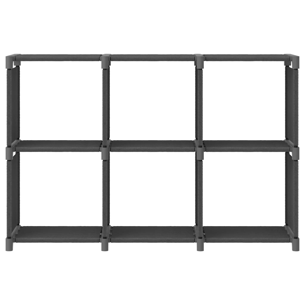 Police za izlaganje sa 6 kocki od tkanine 103x30x72,5 cm sive
