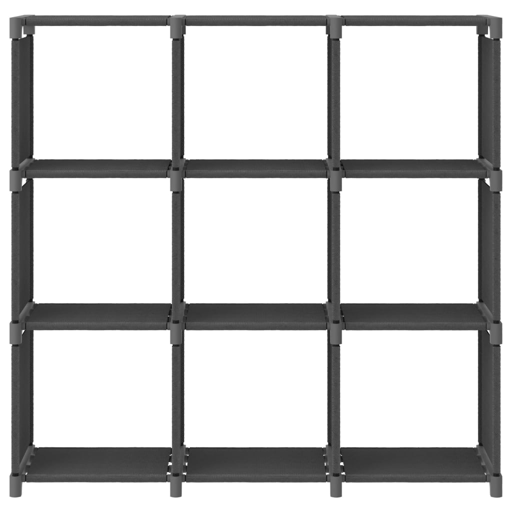 Police za izlaganje s 9 kocki sive 103x30x107,5 cm od tkanine