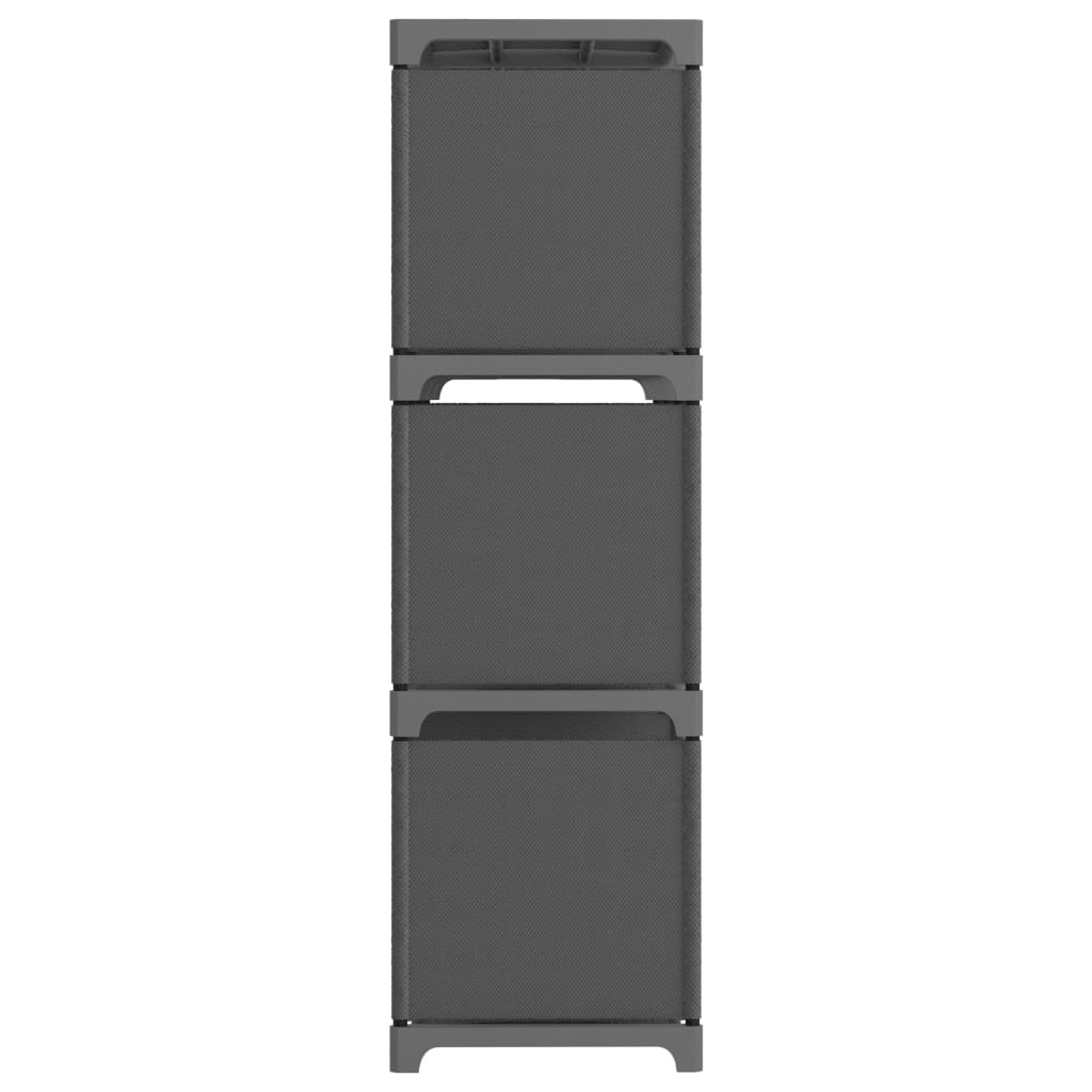 Police za izlaganje s 9 kocki sive 103x30x107,5 cm od tkanine