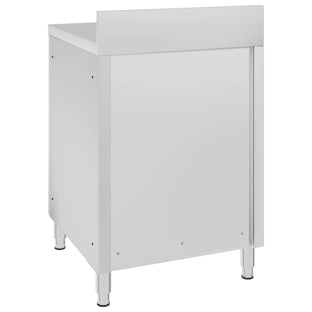 Komercijalni radni stol s ormarićem 60 x 60 x 96 cm od čelika