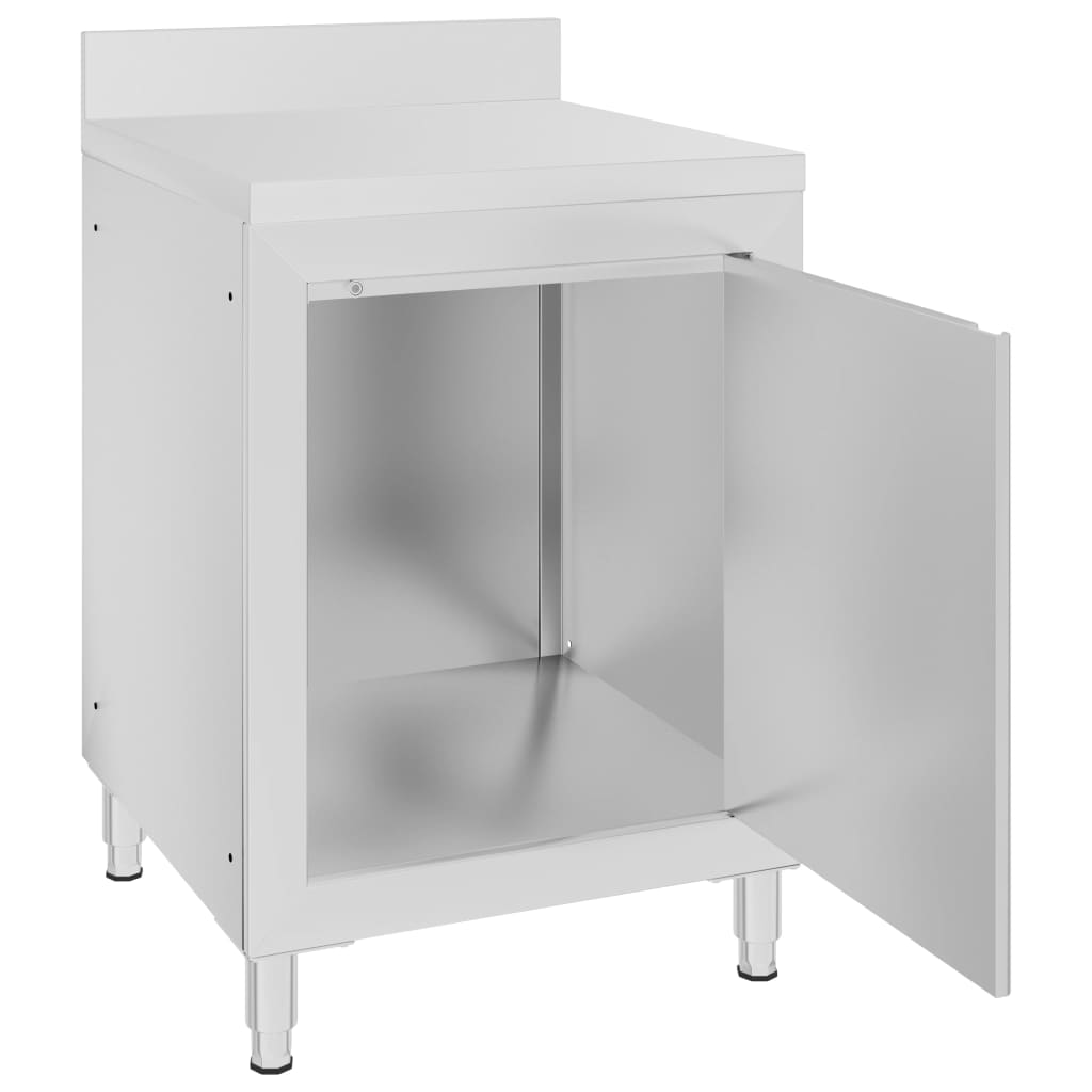 Komercijalni radni stol s ormarićem 60 x 60 x 96 cm od čelika