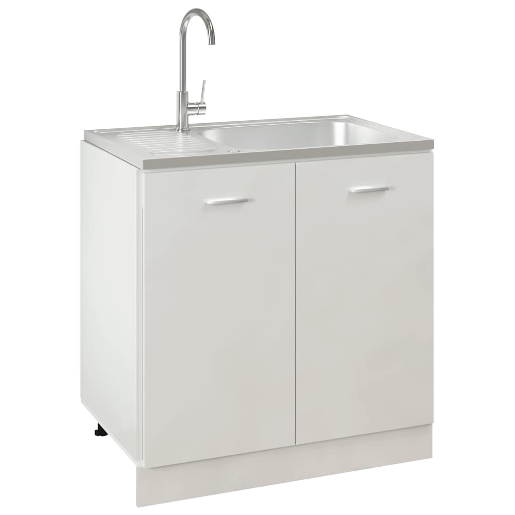 Kuhinjski sudoper s cjedilom srebrni 800 x 500 x 155 mm čelični