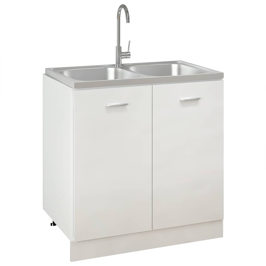 Kuhinjski sudoper s dva korita srebrni 800x500x155 mm čelični
