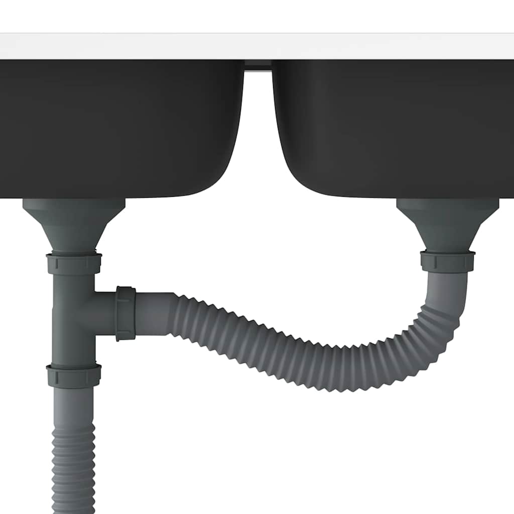 Kuhinjski sudoper s dva korita srebrni 800x500x155 mm čelični