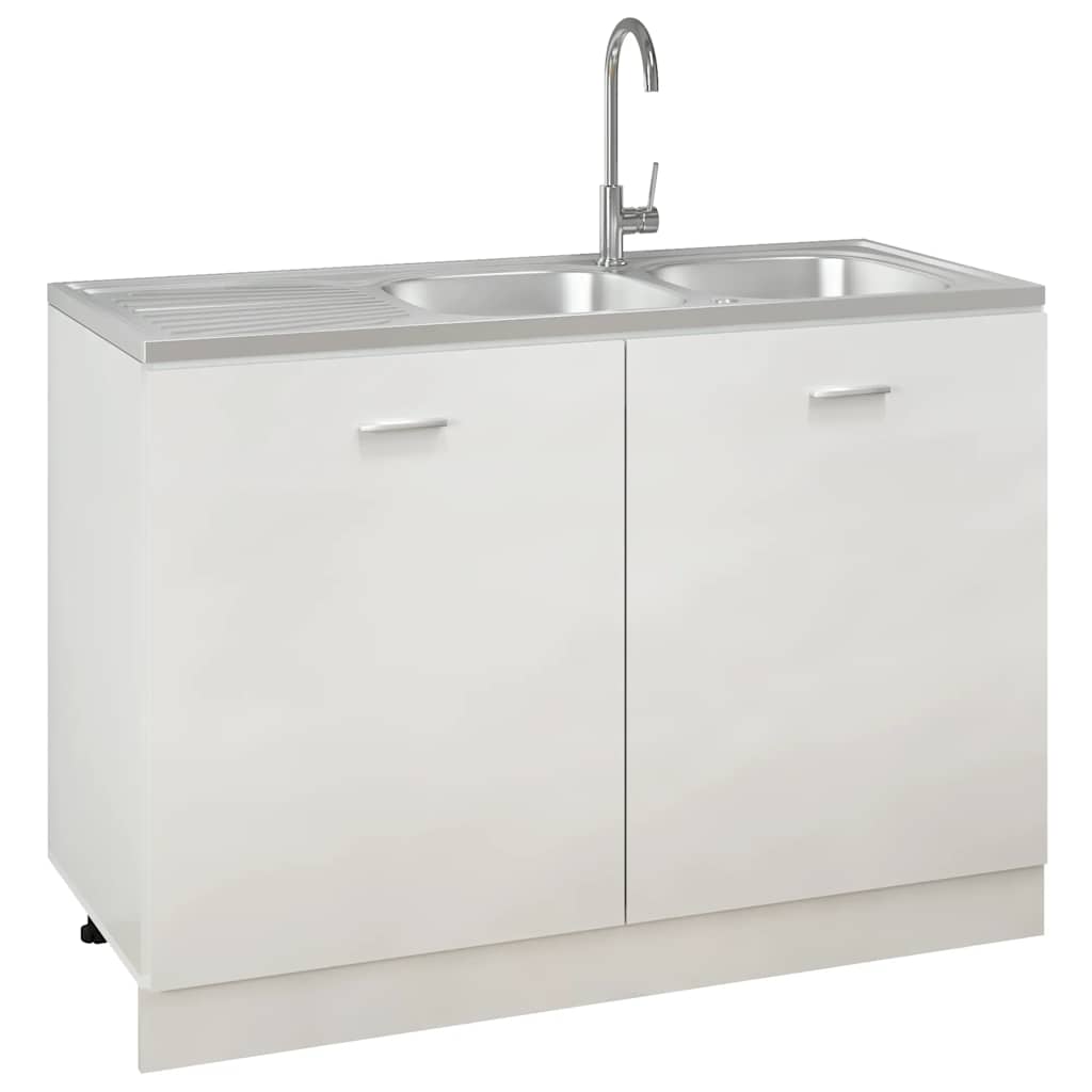Kuhinjski sudoper s dva korita srebrni 1200x500x155 mm čelični