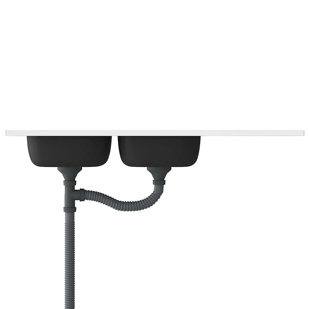 Kuhinjski sudoper s dva korita srebrni 1200x500x155 mm čelični