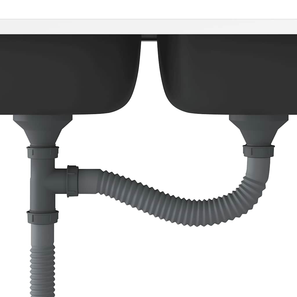 Kuhinjski sudoper s dva korita srebrni 1200x600x155 mm čelični