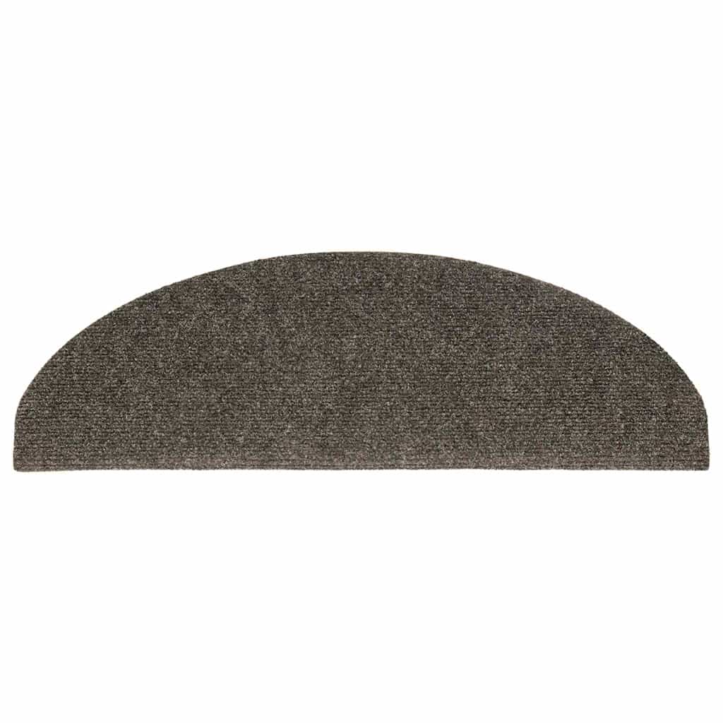 Prostirke za stepenice, samoljepljive, 15 kom 65x21x4 cm, antracit, poluokrugle, velike
