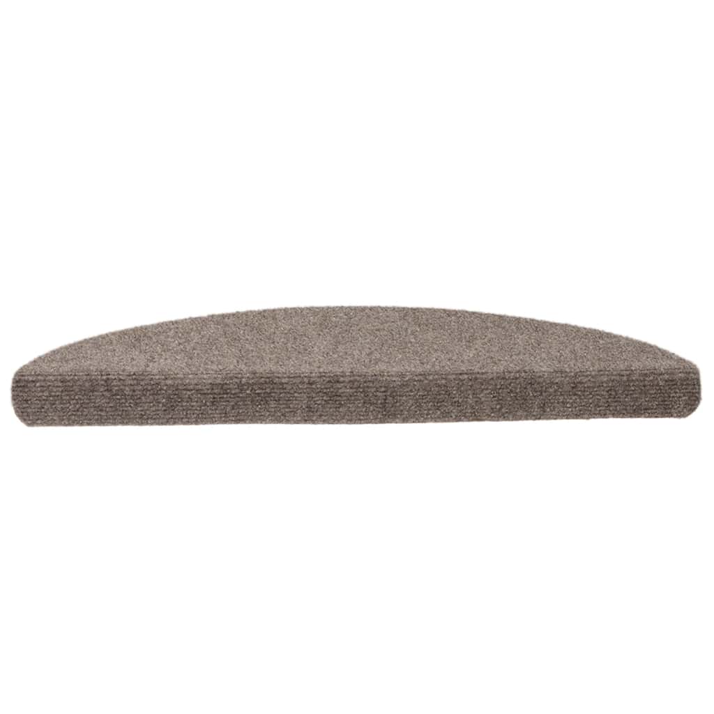 Prostirke za stepenice, samoljepljive, 15 kom, 65x21x4 cm, bež, poluokrugle, velike
