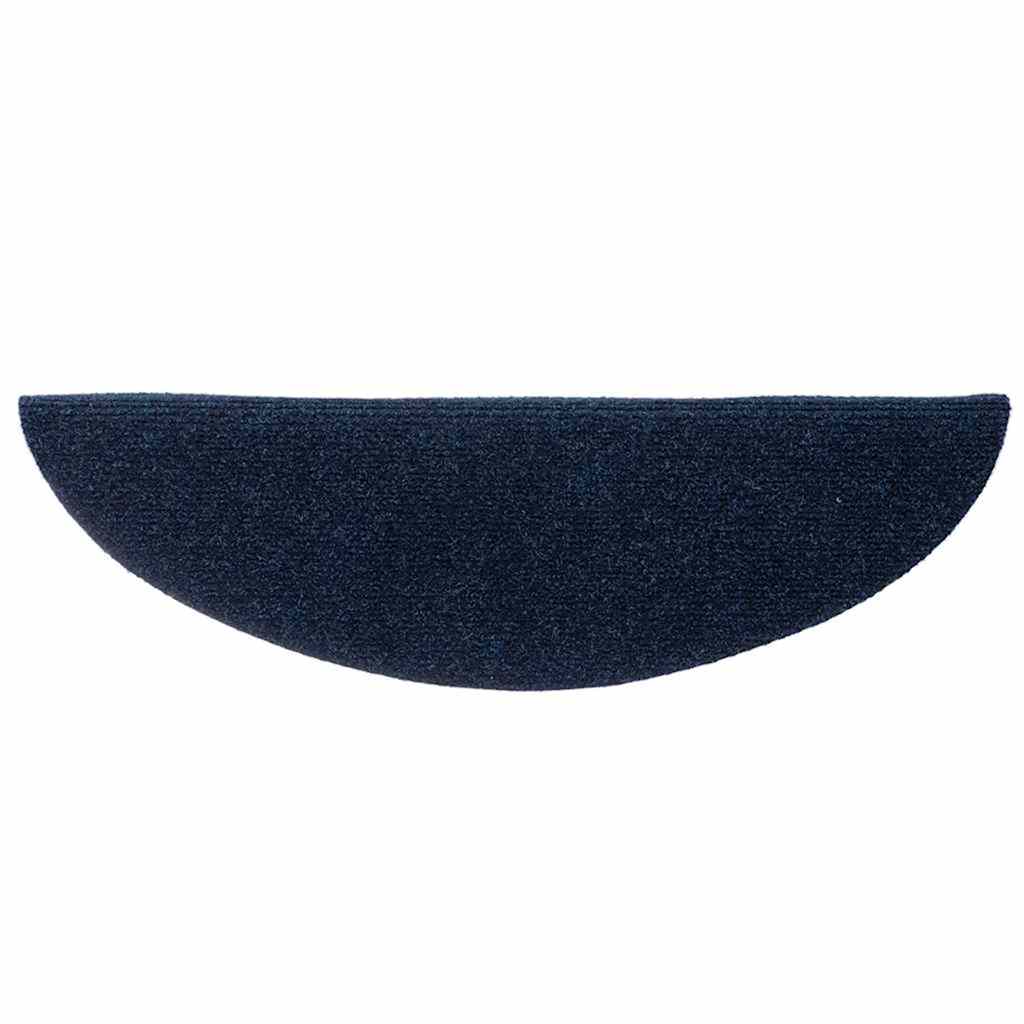 Prostirke za stepenice, samoljepljive, 15 kom 56x17x3 cm, tamnoplave, poluokrugle