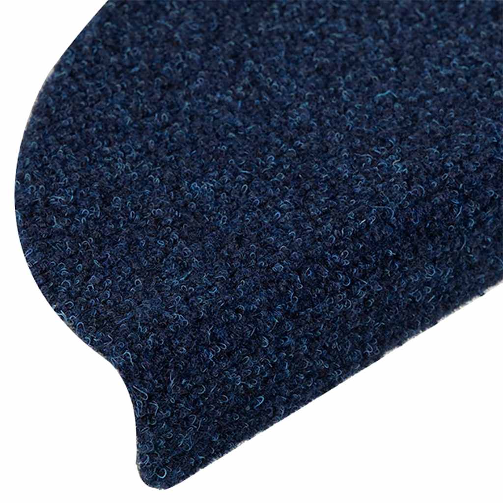 Prostirke za stepenice, samoljepljive, 15 kom 56x17x3 cm, tamnoplave, poluokrugle