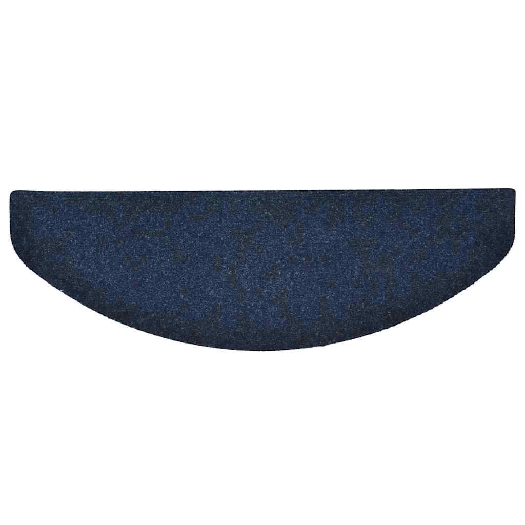 Prostirke za stepenice, samoljepljive, 15 kom. 65x21x4 cm, tamnoplave, poluokrugle, velike