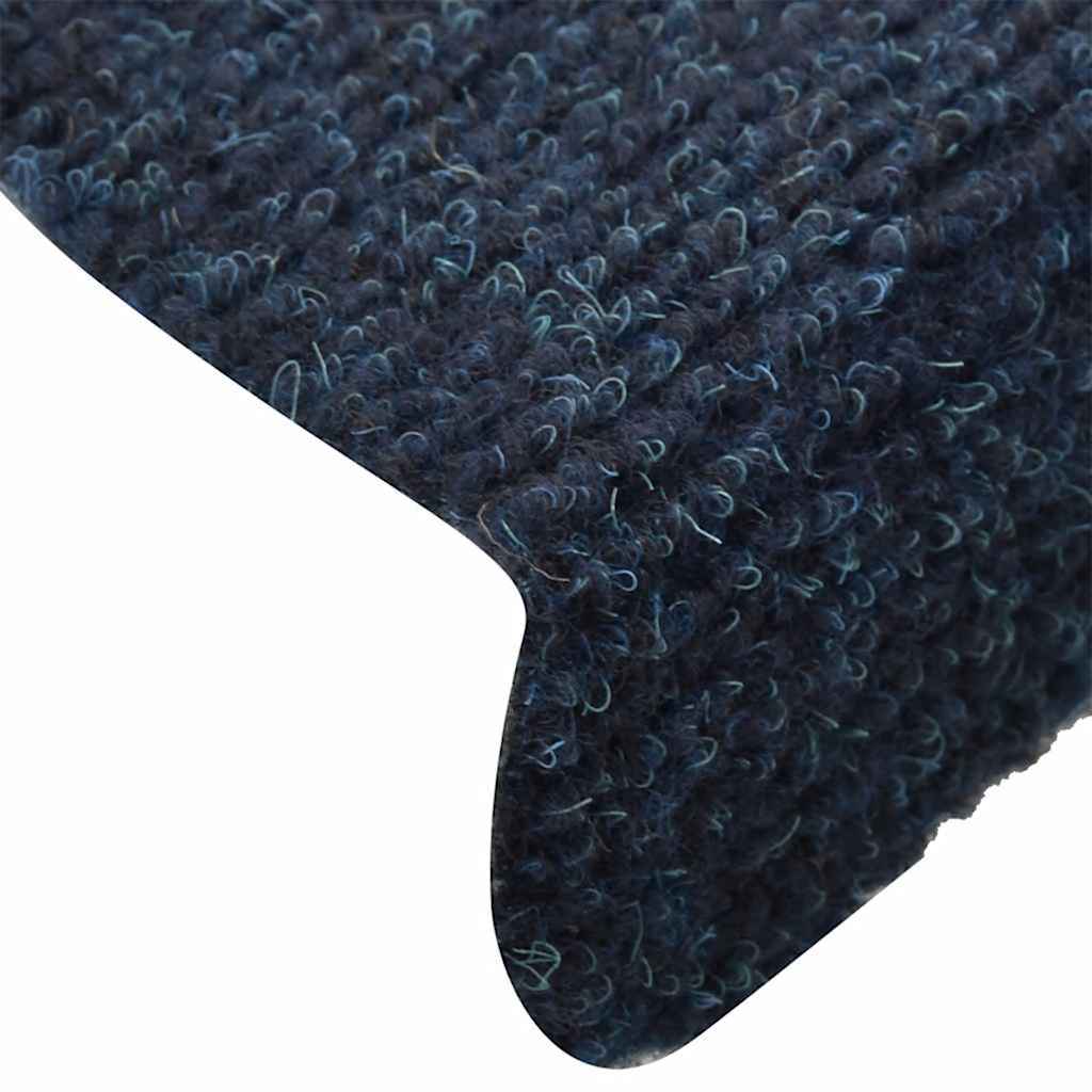 Prostirke za stepenice, samoljepljive, 15 kom. 65x21x4 cm, tamnoplave, poluokrugle, velike