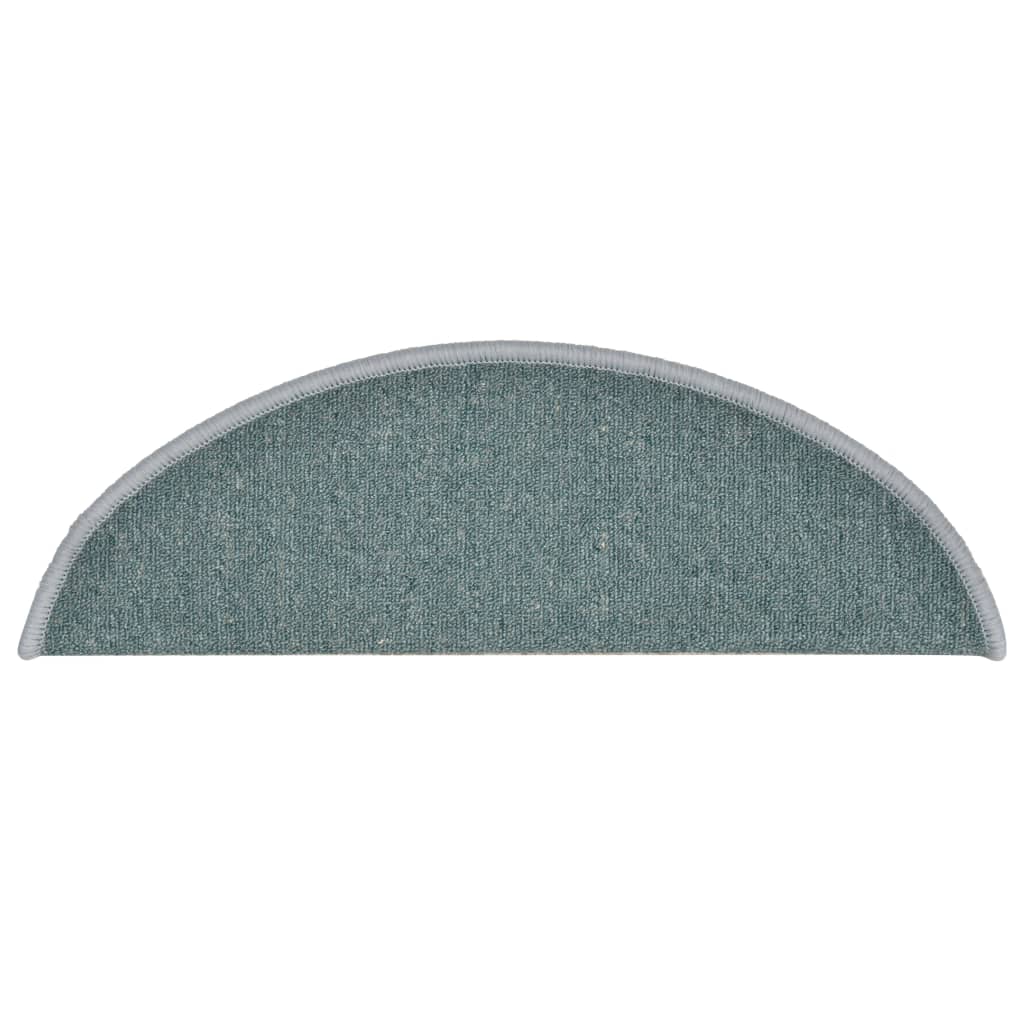 Prostirke za stepenice 15 kom 56x17x3 cm morsko plave poluokrugle
