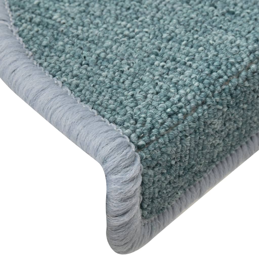Prostirke za stepenice 15 kom 56x17x3 cm morsko plave poluokrugle